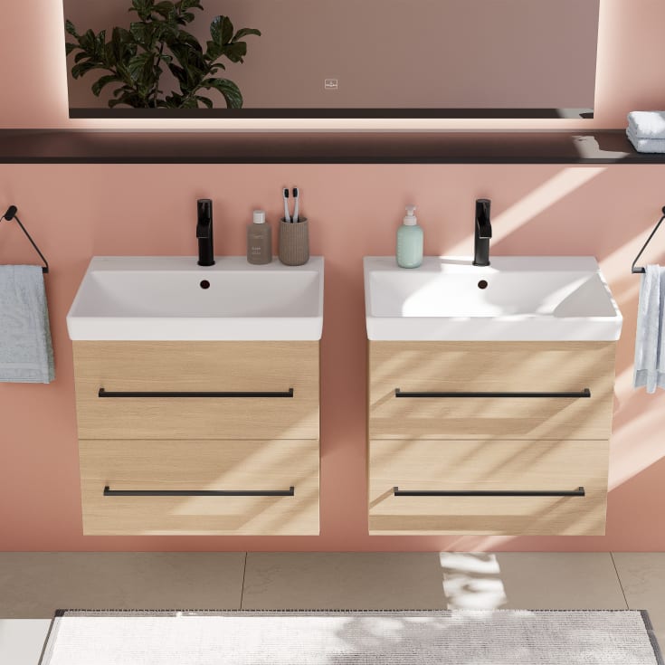 Villeroy & Boch Avento vegghengt servant, overløp, CeramicPlus, 60x47 cm, hvit