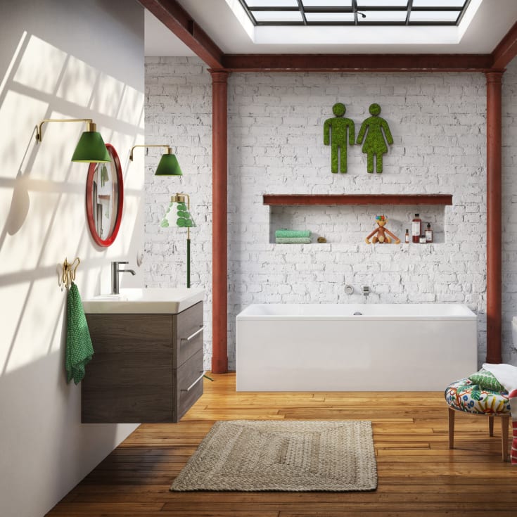 Villeroy & Boch Avento vegghengt servant, overløp, 65x47 cm, hvit