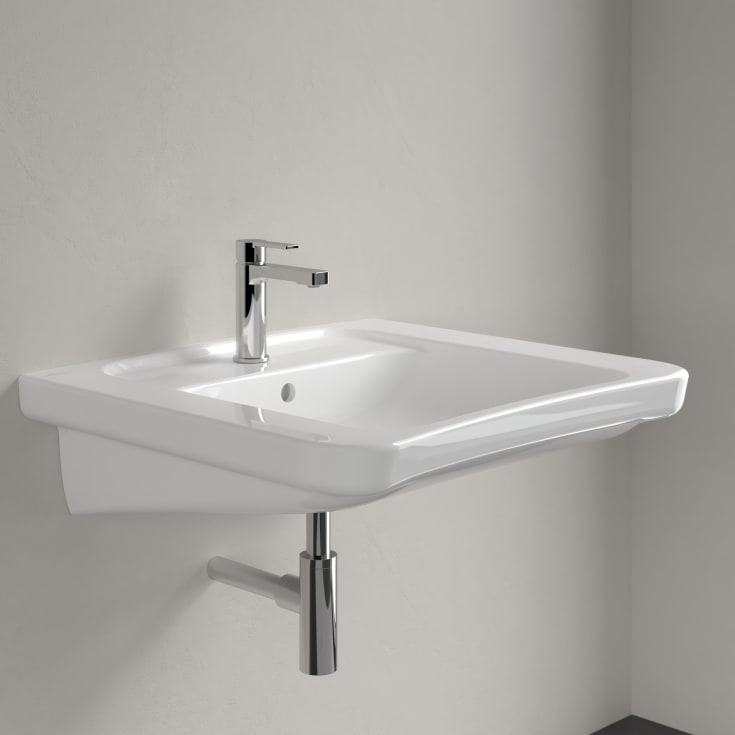 Villeroy & Boch ViCare vegghengt servant, overløp, 65x55 cm, hvit