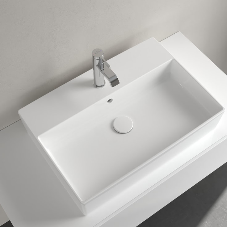 Villeroy & Boch Memento 2.0 toppmontert servant, overløp, 60x42 cm, hvit