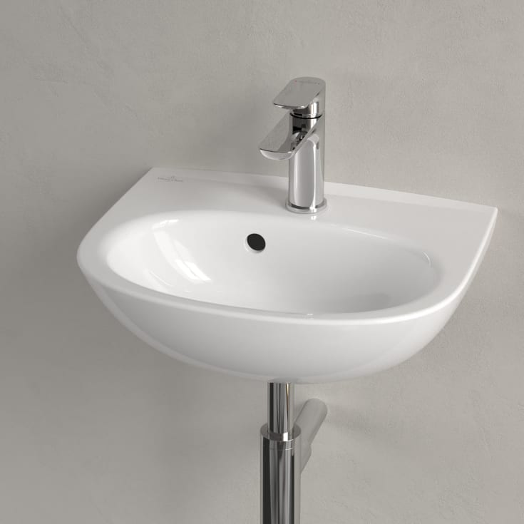 Villeroy & Boch O.novo vegghengt servant, overløp, 45x36 cm, hvit