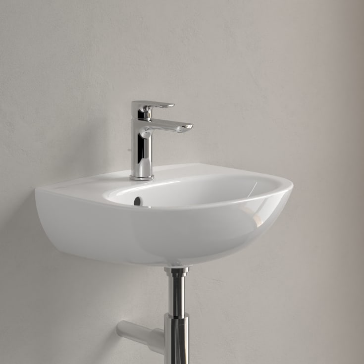 Villeroy & Boch O.novo vegghengt servant, overløp, 45x36 cm, hvit