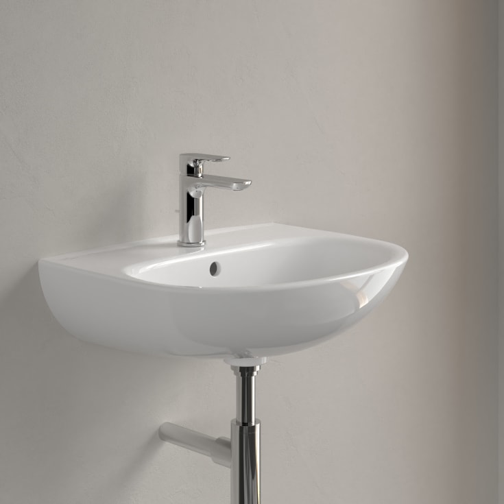Villeroy & Boch O.novo vegghengt servant, overløp, 55x44 cm, hvit