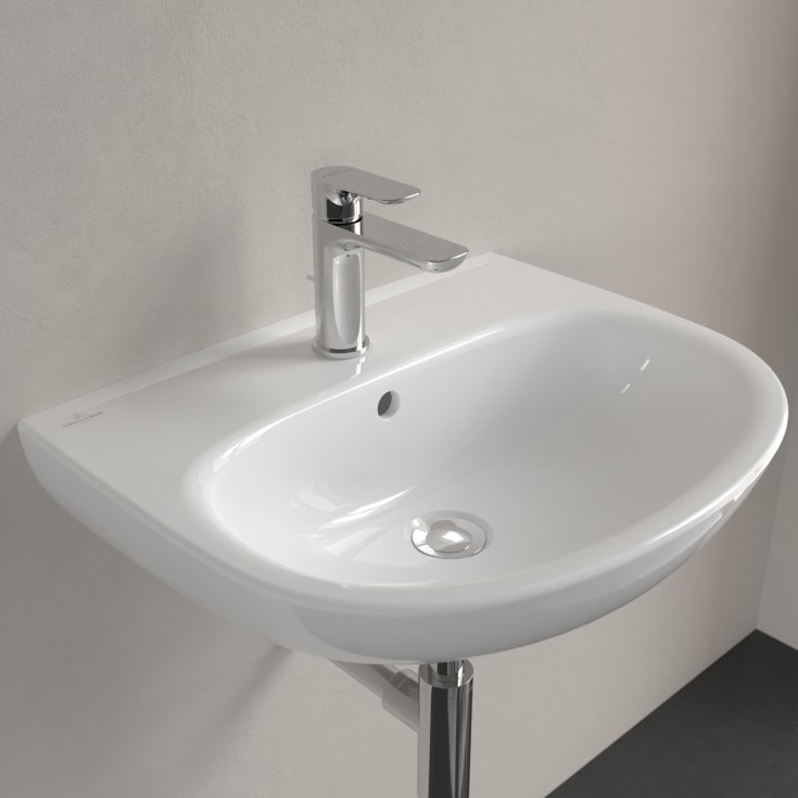 Villeroy & Boch O.novo vegghengt servant, overløp, 55x44 cm, hvit