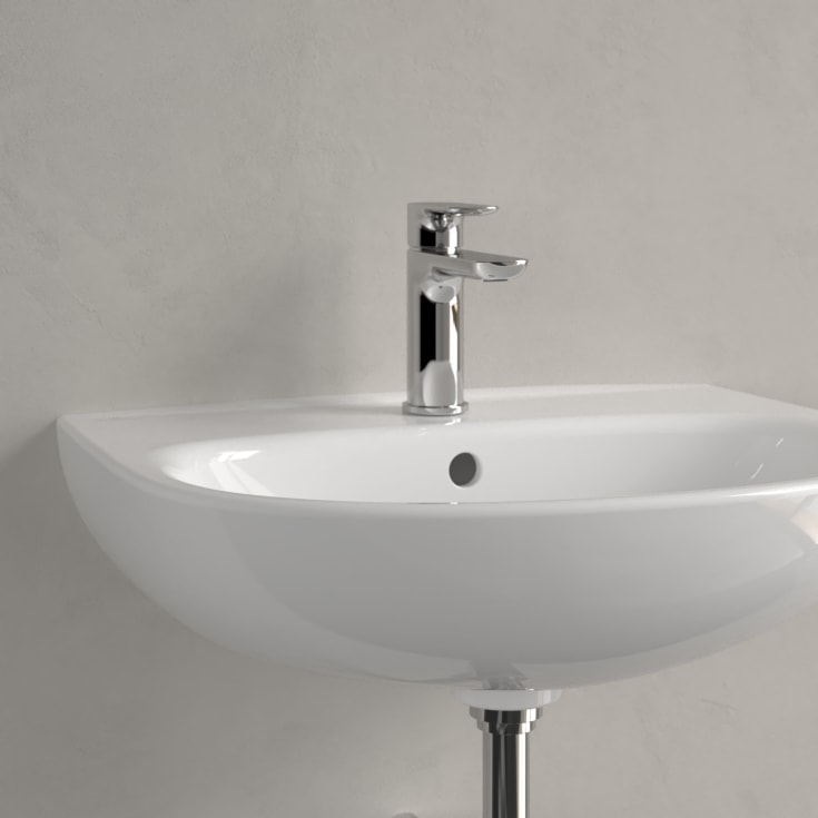 Villeroy & Boch O.novo vegghengt servant, overløp, 55x44 cm, hvit