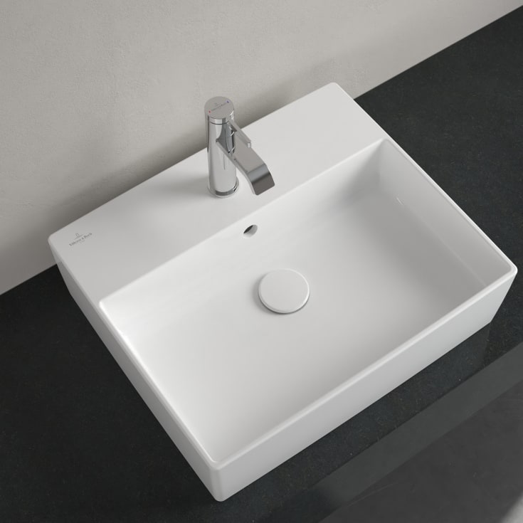 Villeroy & Boch Memento 2.0 toppmontert servant, overløp, 49,8x42 cm, hvit
