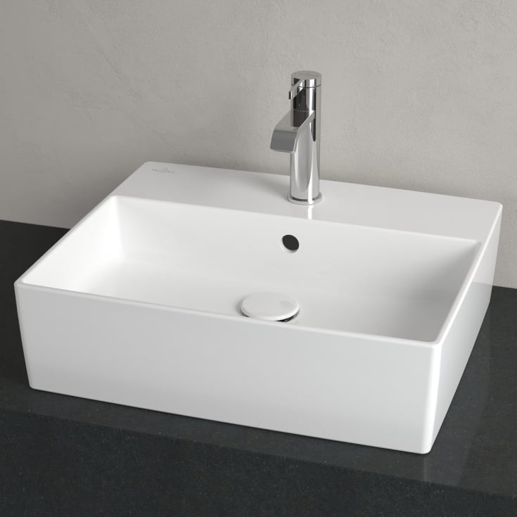 Villeroy & Boch Memento 2.0 toppmontert servant, overløp, 49,8x42 cm, hvit