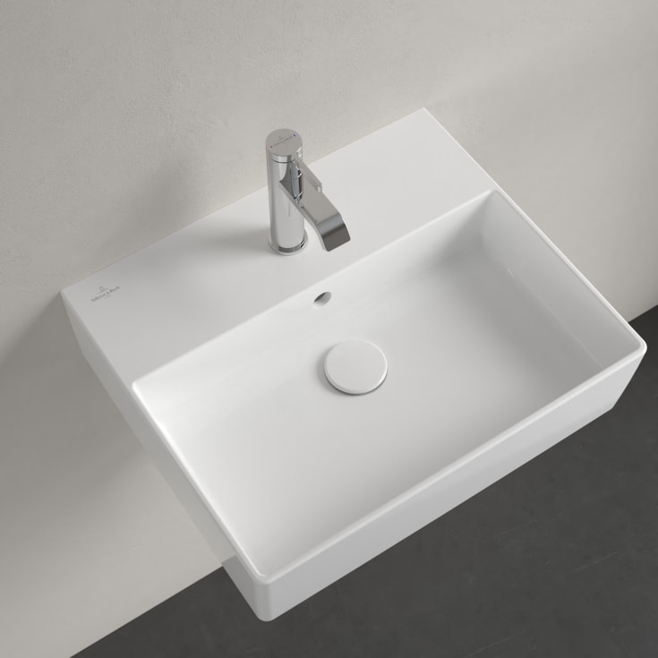 Villeroy & Boch Memento 2.0 vegghengt servant, overløp, 50x42 cm, hvit