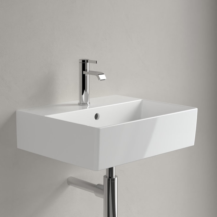 Villeroy & Boch Memento 2.0 vegghengt servant, overløp, 50x42 cm, hvit