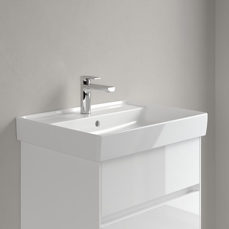 Villeroy & Boch Collaro vegghengt servant, overløp, 59,6x46,5 cm, hvit