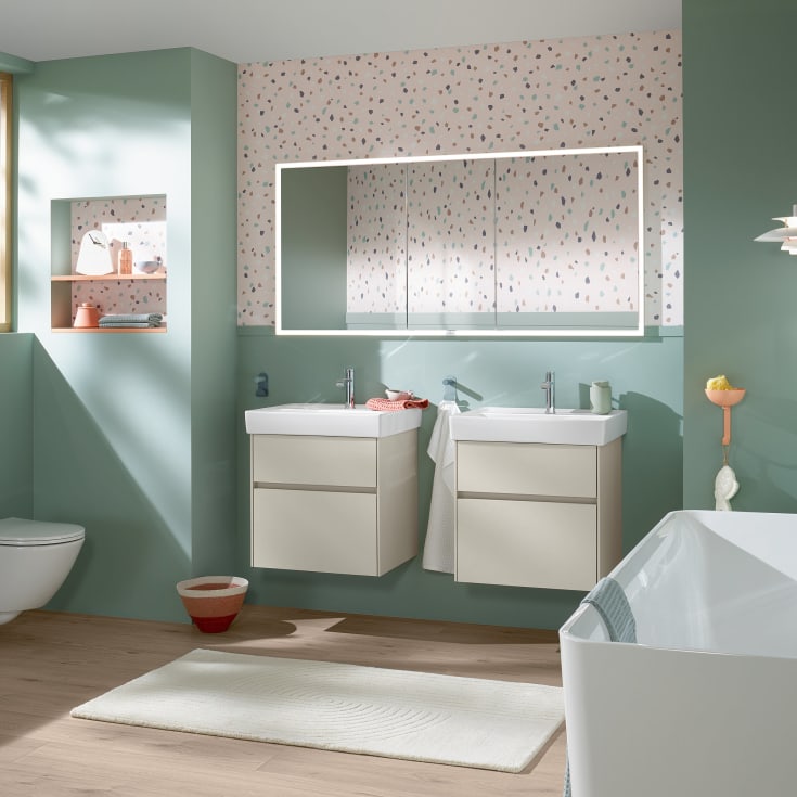 Villeroy & Boch Collaro vegghengt servant, overløp, 59,6x46,5 cm, hvit