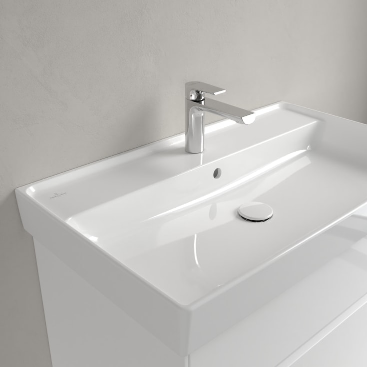 Villeroy & Boch Collaro vegghengt servant, overløp, 79,7x46,6 cm, hvit
