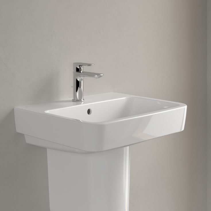 Villeroy & Boch O.novo vegghengt servant, overløp, 55x46 cm, hvit