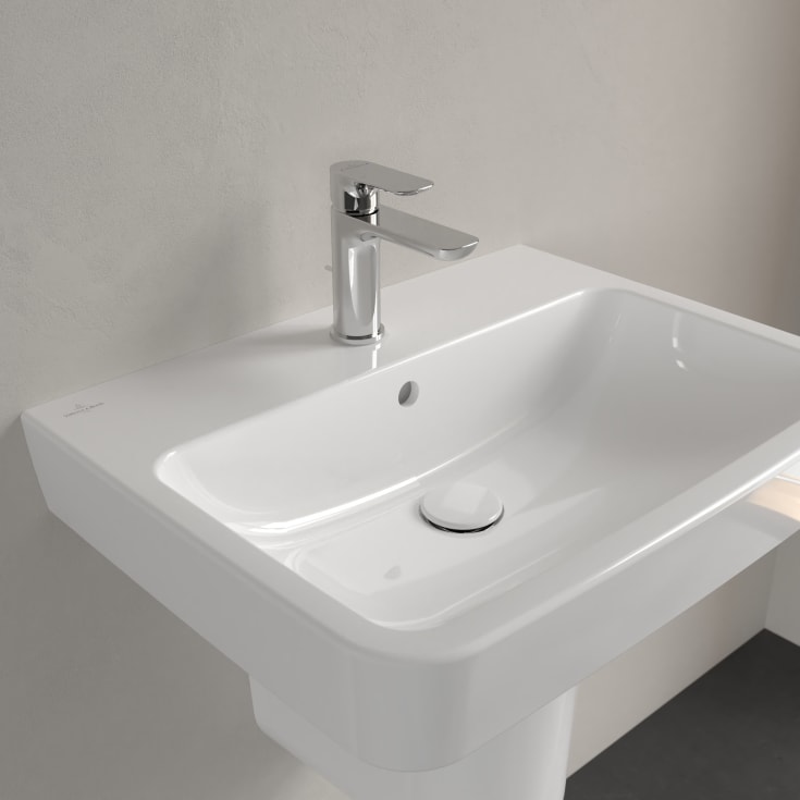 Villeroy & Boch O.novo vegghengt servant, overløp, 60x46 cm, hvit