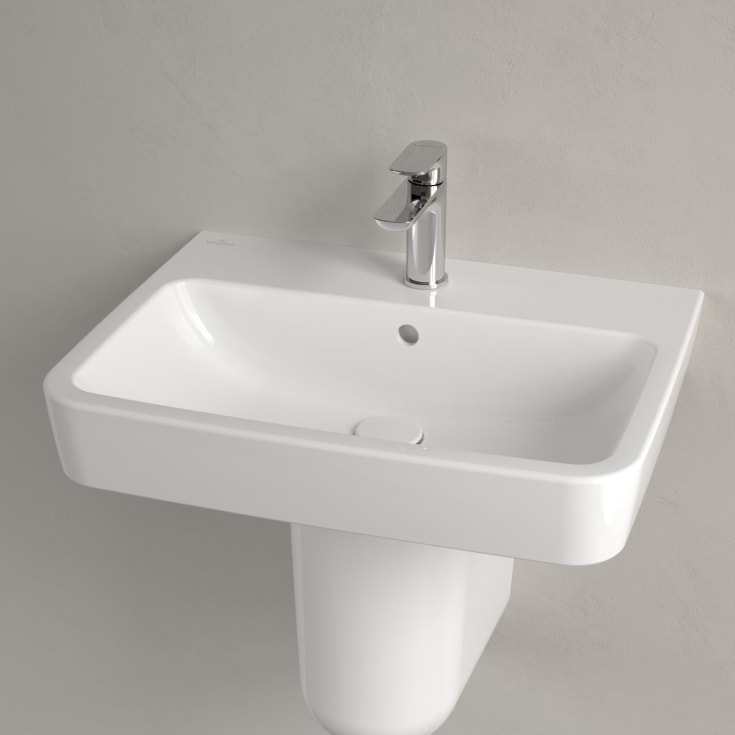 Villeroy & Boch O.novo vegghengt servant, overløp, 60x46 cm, hvit