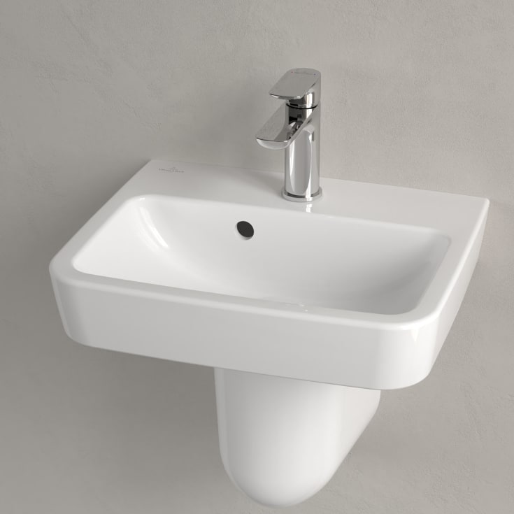 Villeroy & Boch O.novo vegghengt servant, overløp, 45x37 cm, hvit