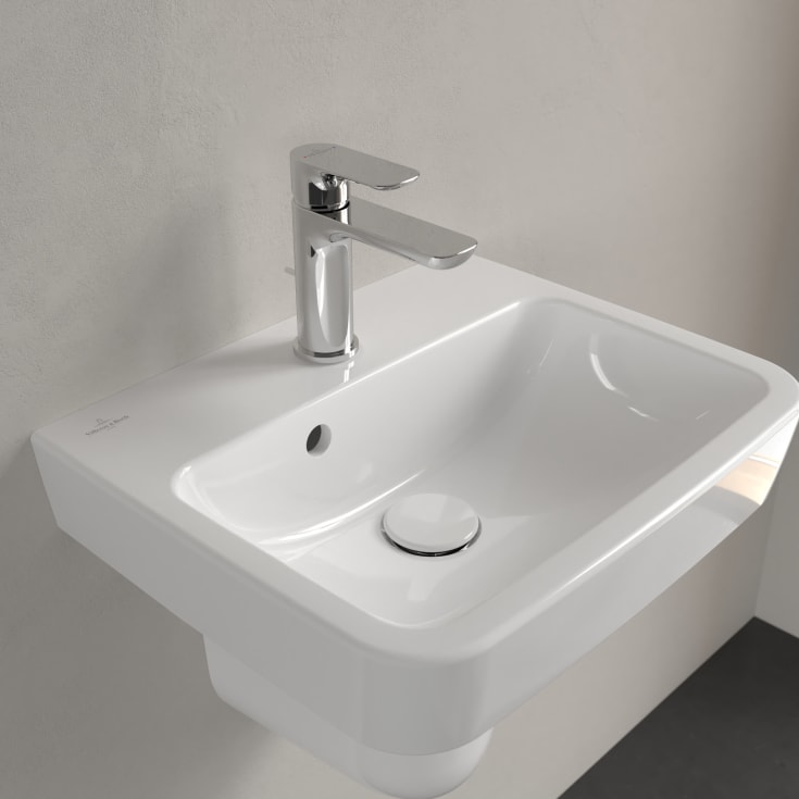 Villeroy & Boch O.novo vegghengt servant, overløp, 45x37 cm, hvit