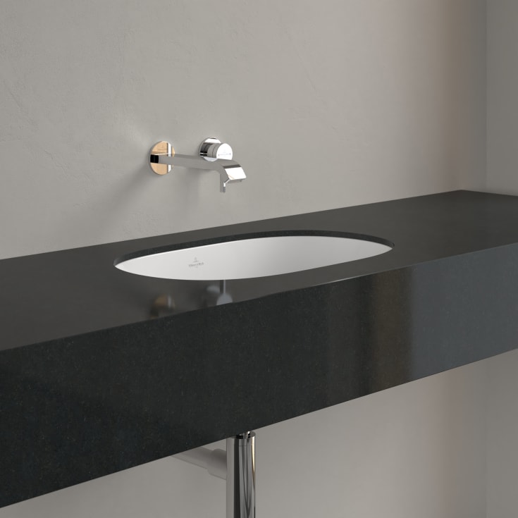 Villeroy & Boch O.novo underlimt servant, overløp, CeramicPlus, 58,5x58,5 cm, hvit