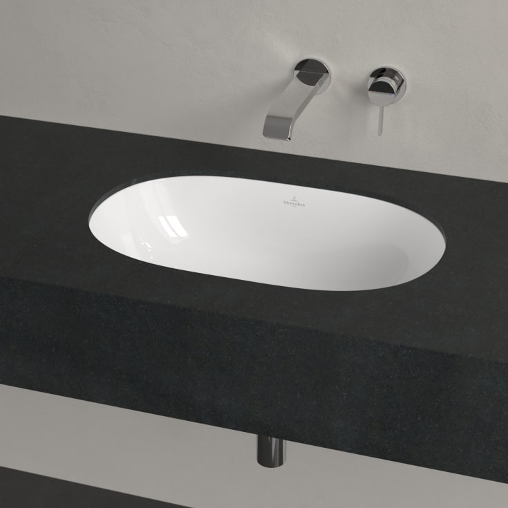 Villeroy & Boch O.novo underlimt servant, overløp, CeramicPlus, 58,5x58,5 cm, hvit