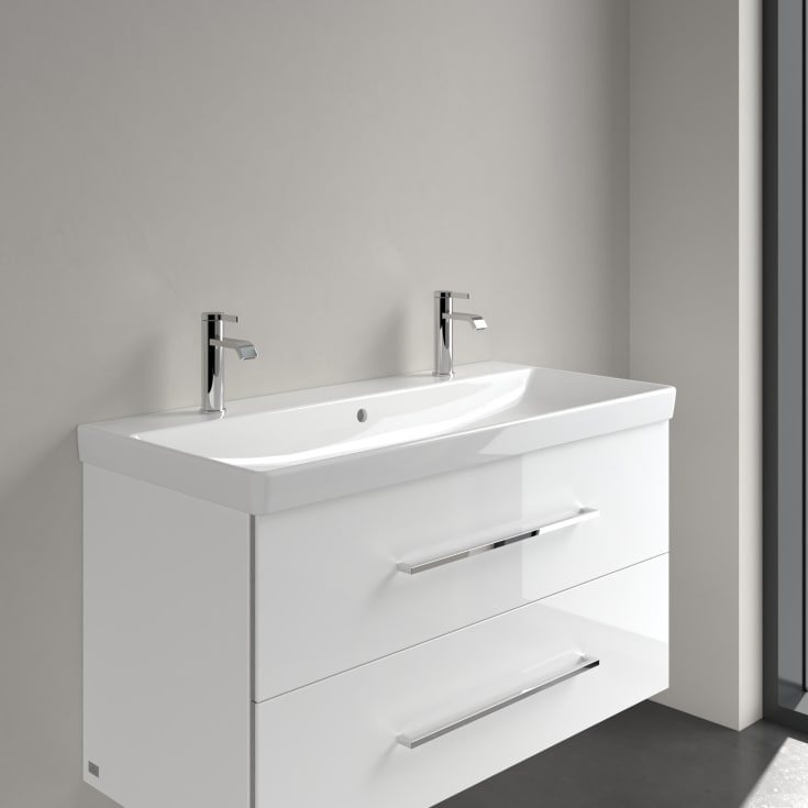Villeroy & Boch Avento møbelservant, overløp, 2 kranhull, 100x47 cm, hvit