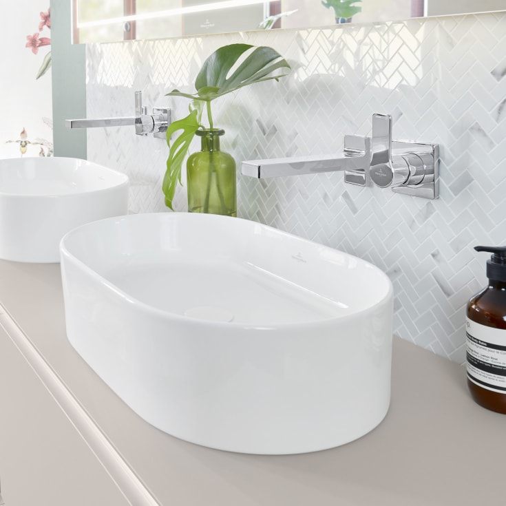 Villeroy & Boch Collaro toppmontert servant, u/overløp, CeramicPlus, 56x36 cm, hvit