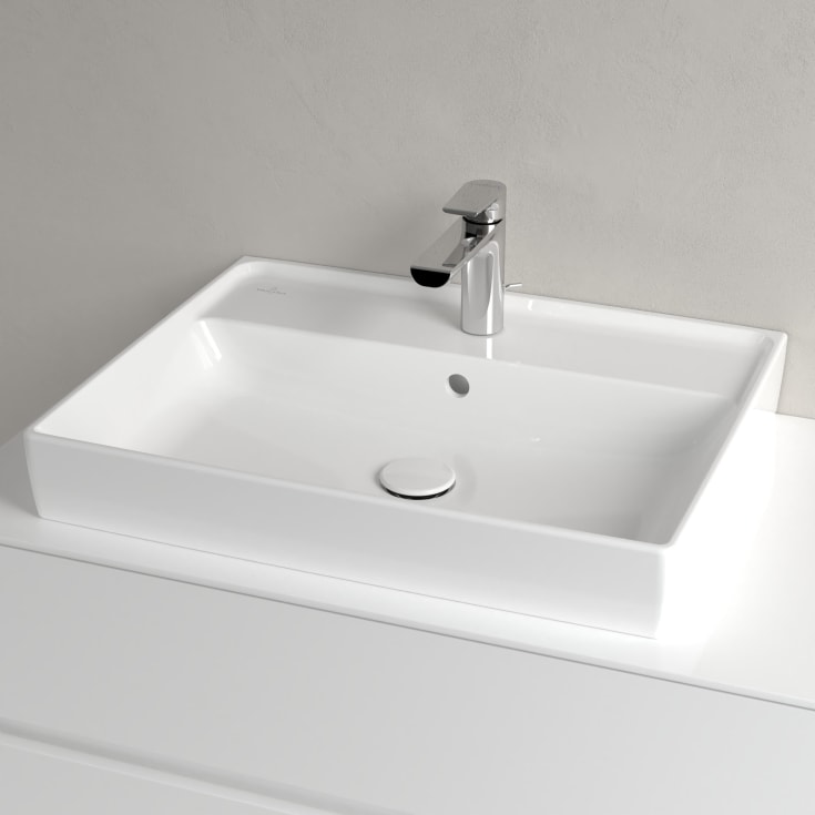 Villeroy & Boch Collaro møbelservant, overløp, 59,6x46,5 cm, hvit