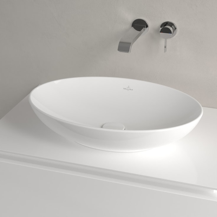 Villeroy & Boch Loop & Friends toppmontert servant, med bunnventil, 56x38 cm, hvit