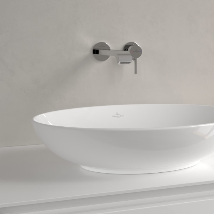 Villeroy & Boch Loop & Friends toppmontert servant, med bunnventil, 56x38 cm, hvit