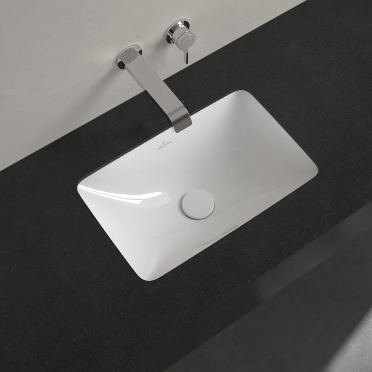 Villeroy & Boch Loop & Friends underlimt servant, med bunnventil, 45x28 cm, hvit