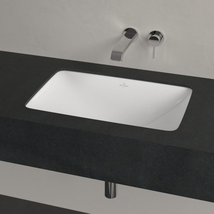 Villeroy & Boch Loop & Friends underlimt servant, med bunnventil, 54x34 cm, hvit