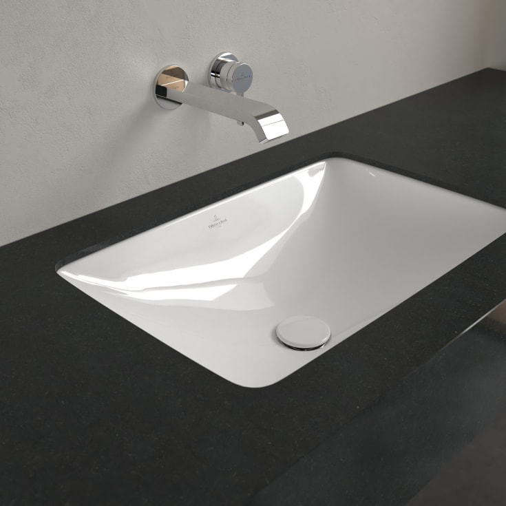 Villeroy & Boch Loop & Friends underlimt servant, med bunnventil, 54x34 cm, hvit