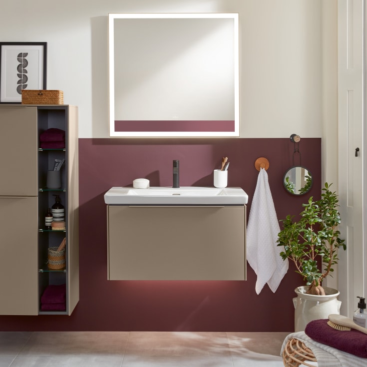 Villeroy & Boch Subway 3.0 møbelservant, overløp, CeramicPlus, 80x47 cm, hvit
