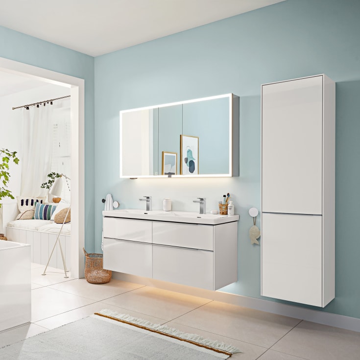 Villeroy & Boch Subway 3.0 møbelservant, overløp, dobbel, 130x47 cm, hvit