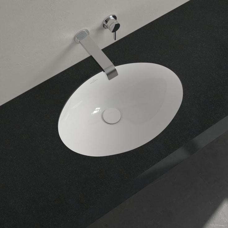 Villeroy & Boch Evana underlimt servant, overløp, CeramicPlus, 50x35 cm, hvit