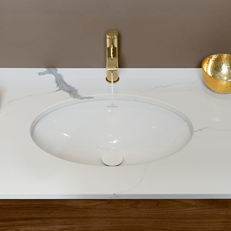Villeroy & Boch Evana underlimt servant, overløp, CeramicPlus, 50x35 cm, hvit