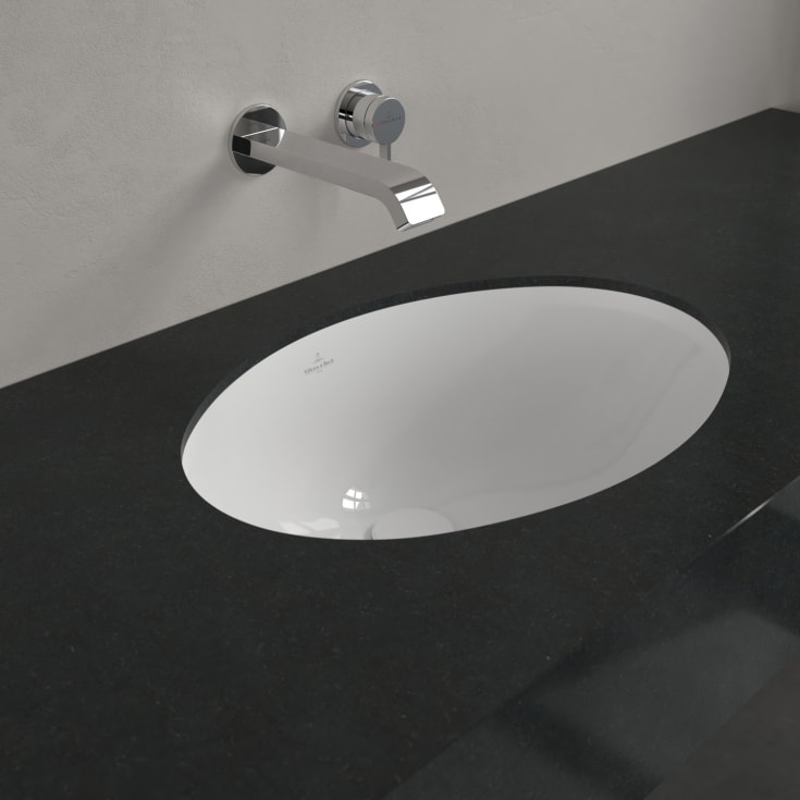 Villeroy & Boch Evana underlimt servant, overløp, CeramicPlus, 50x35 cm, hvit