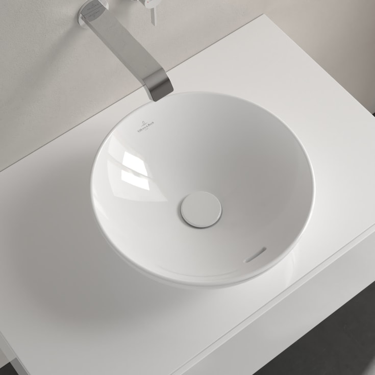 Villeroy & Boch Loop & Friends toppmontert servant, overløp, Ø38 cm, hvit