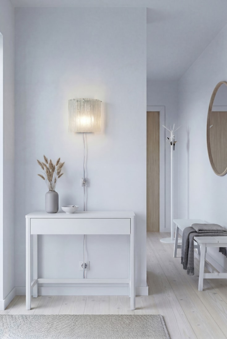 Aneta Lighting Abelone væglampe, klar/sølv