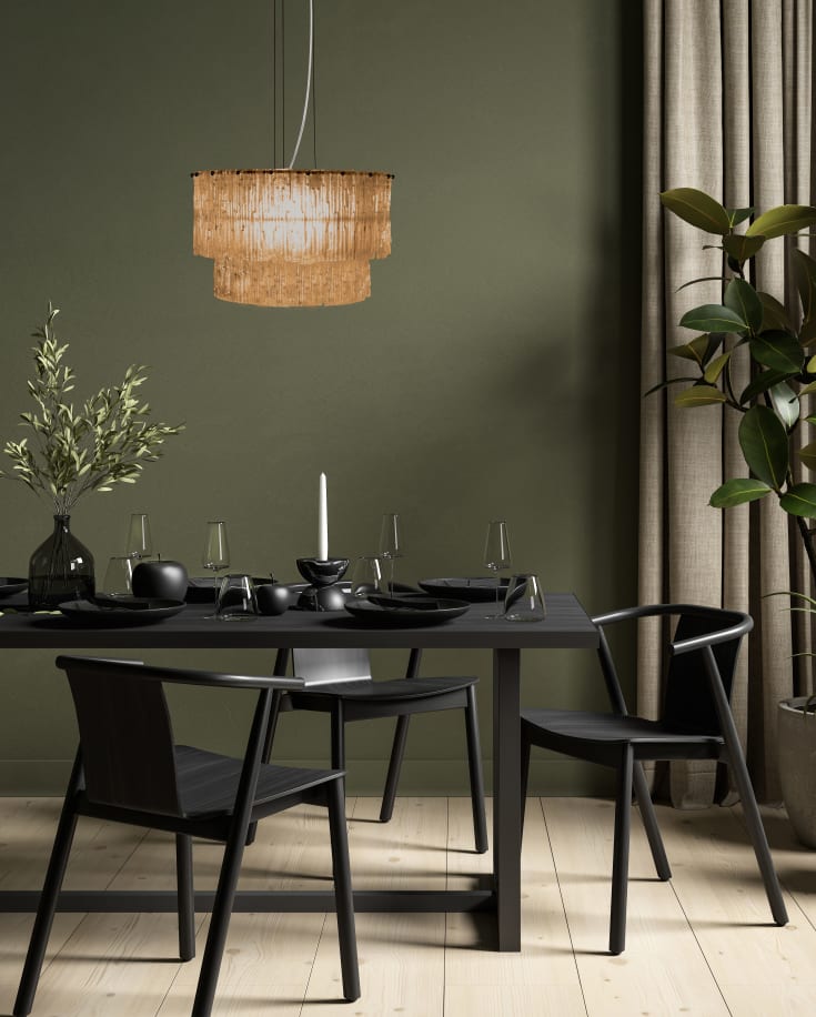 Aneta Lighting Abelone pendel, ravfarvet/sort