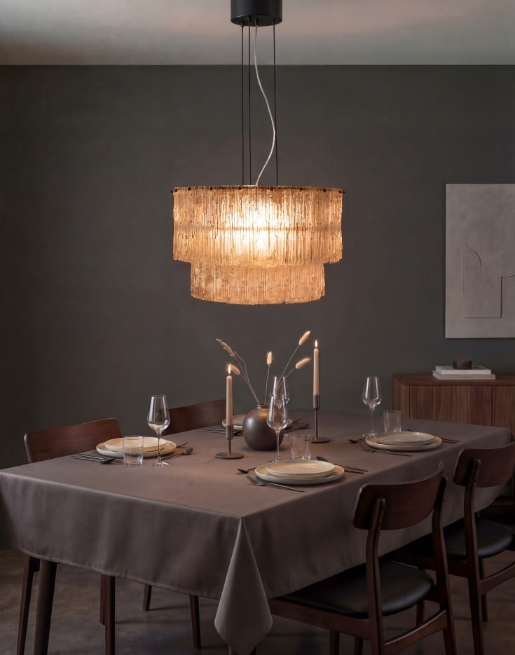 Aneta Lighting Abelone pendellampa, bärnstensfärgad/svart