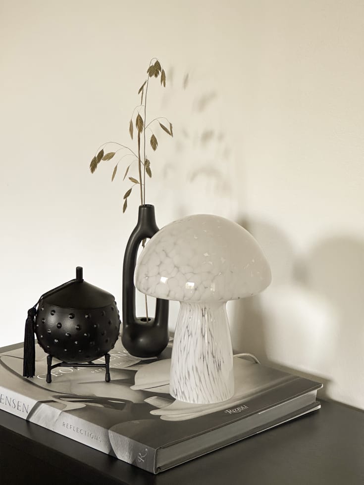 Aneta Lighting Mushi bordlampe, hvid, H21 cm