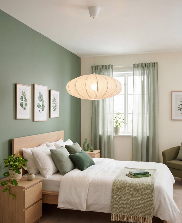 Aneta Lighting Mamsell pendellampa, vit, Ø45 cm