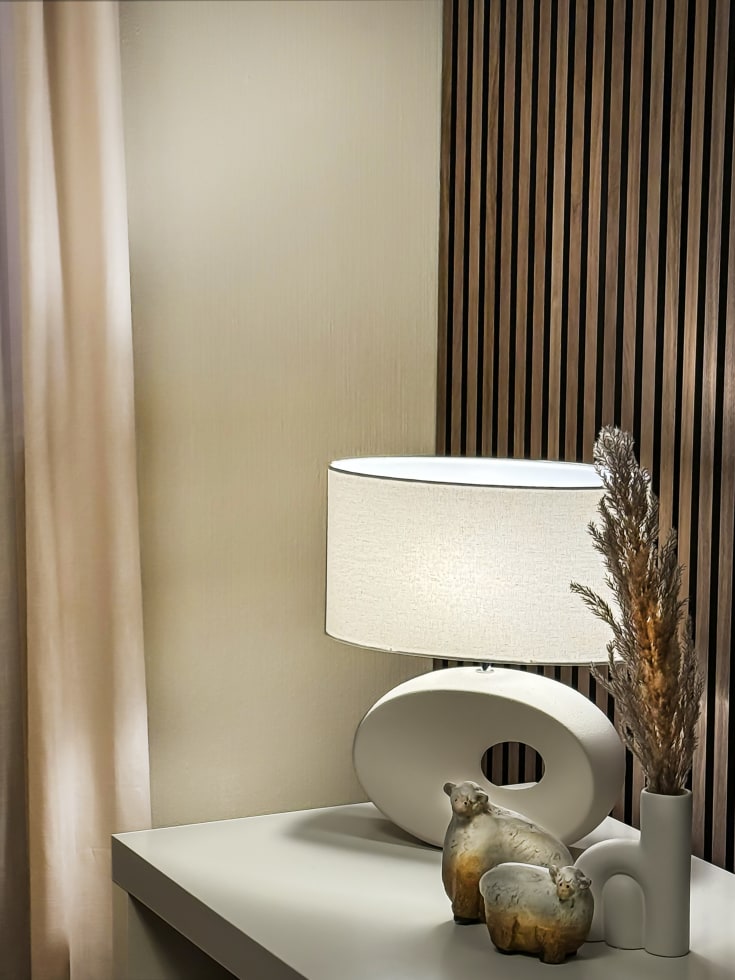 Aneta Lighting Ellipse bordlampe, beige