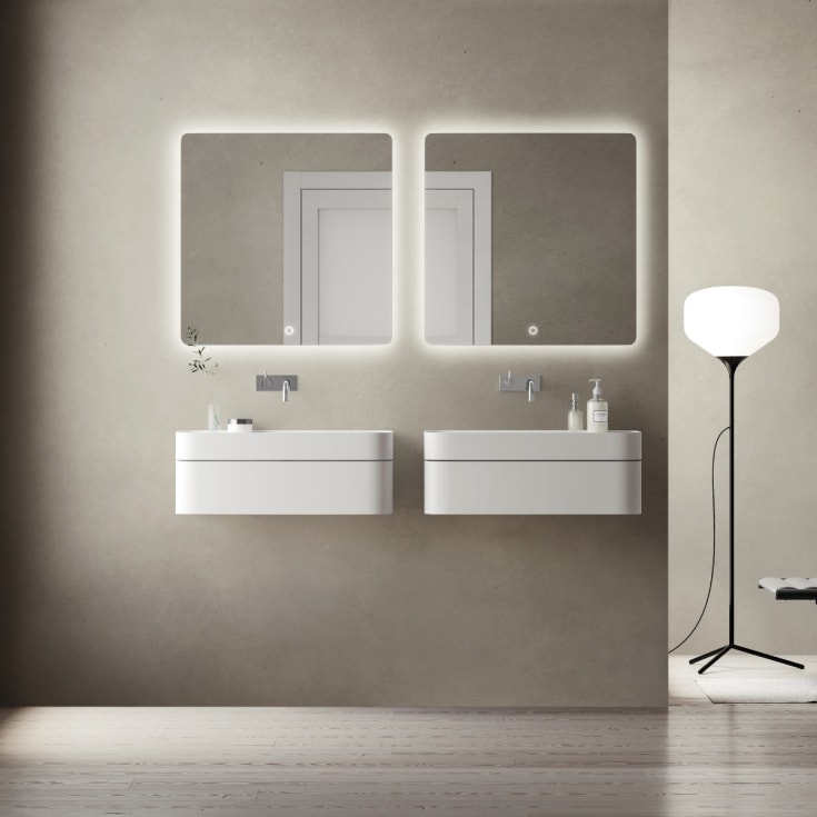 Copenhagen Bath Yuno CA 80 servant, 80x41 cm, med 1 skuff, hvit matt
