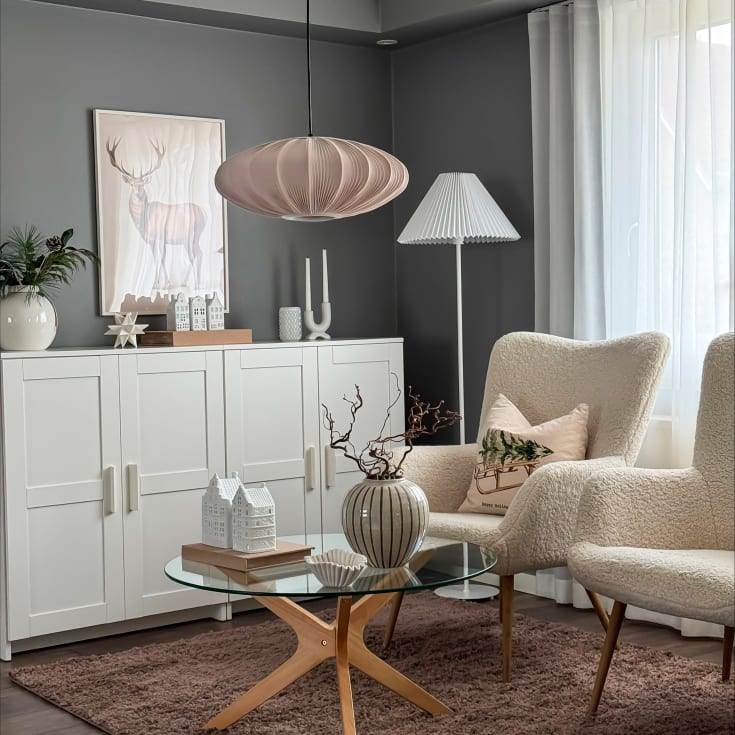 Aneta Lighting Mamsell pendellampa, grå, Ø45 cm