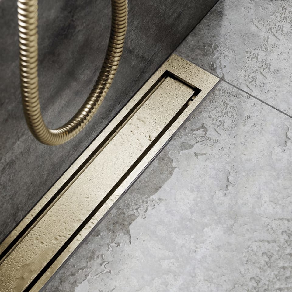 Unidrain Rist Unidrain HighLine Colour panel rist, 900 mm, børstet messing | 1920.0915