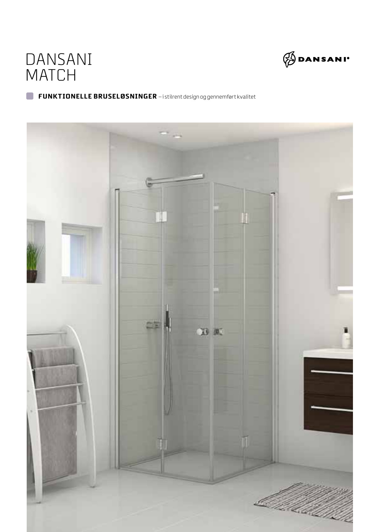 Dansani Match udvidelsesprofil, til brusedør med sidepanel, 199,5 cm, satin
