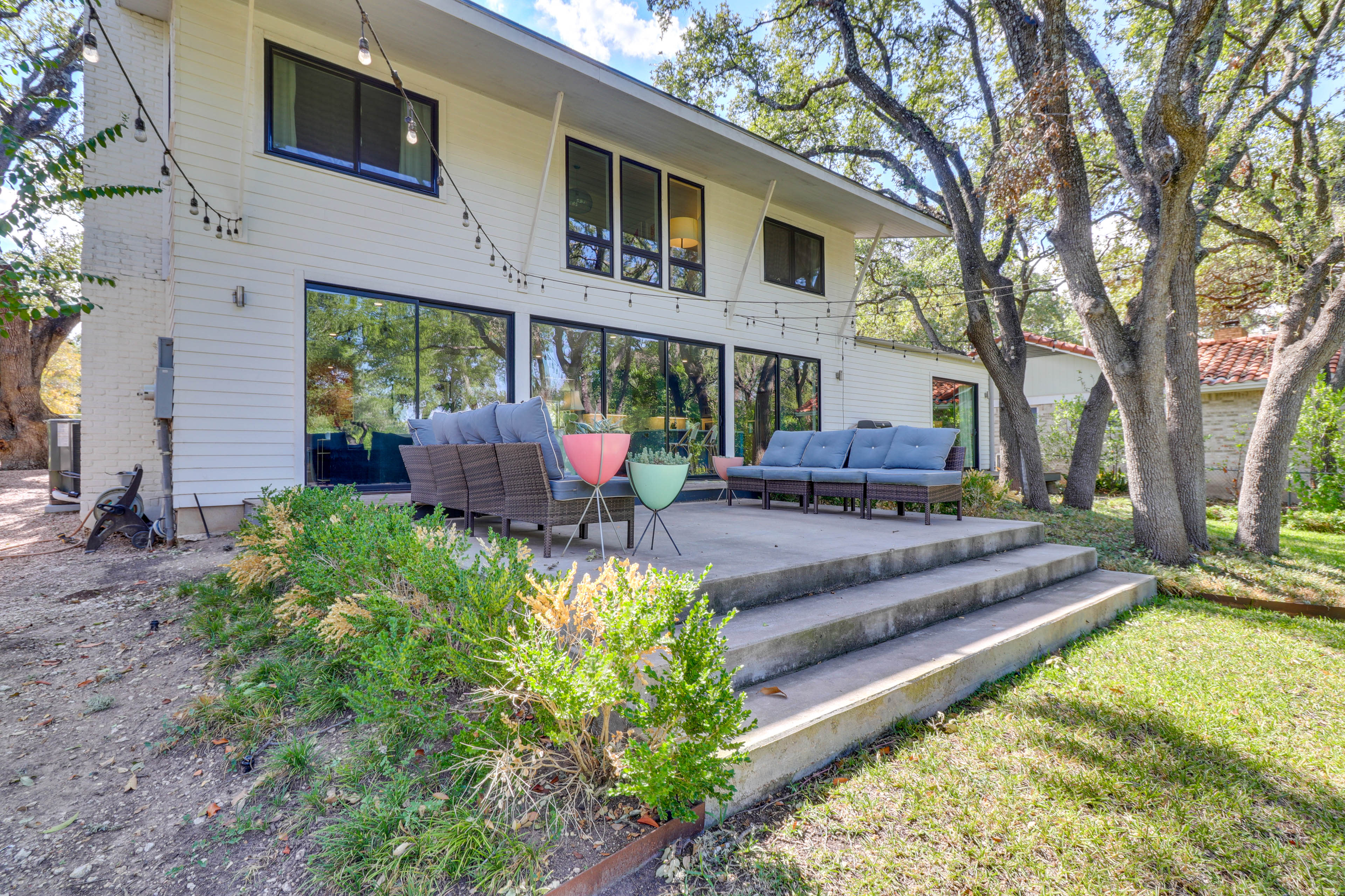 Furnished Patio | Lounge Seating | String Lights | Gas Grill