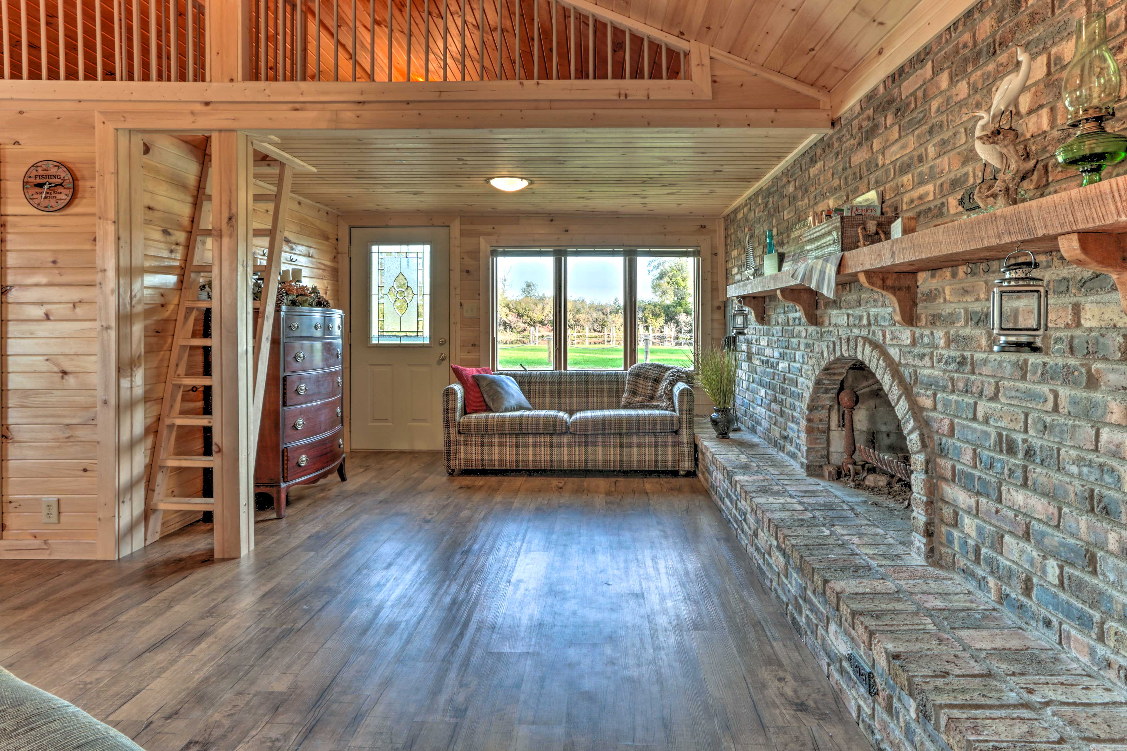 Living Room With Loft Access