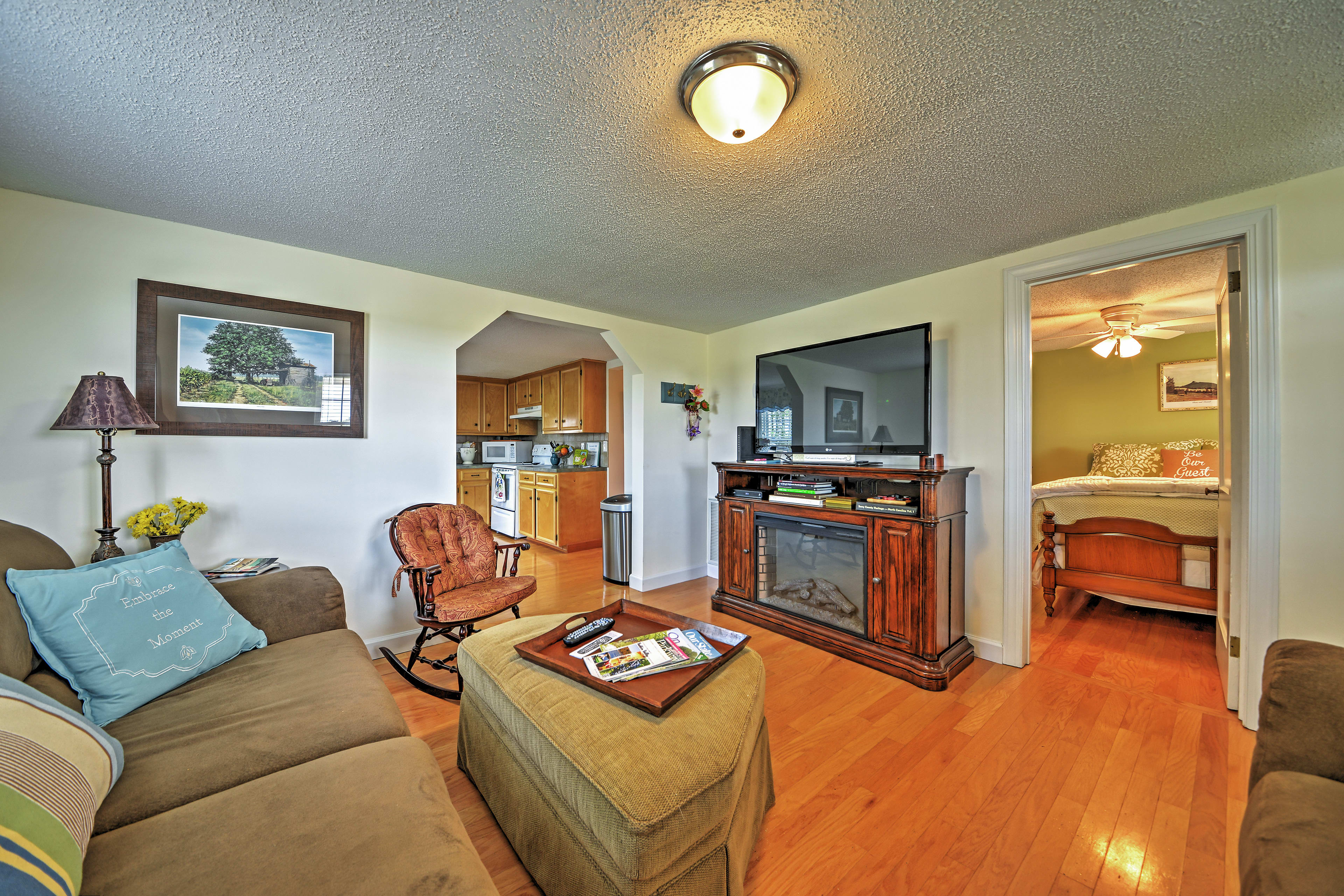 Living Room | 1st Floor | Electric Fireplace | Cable TV